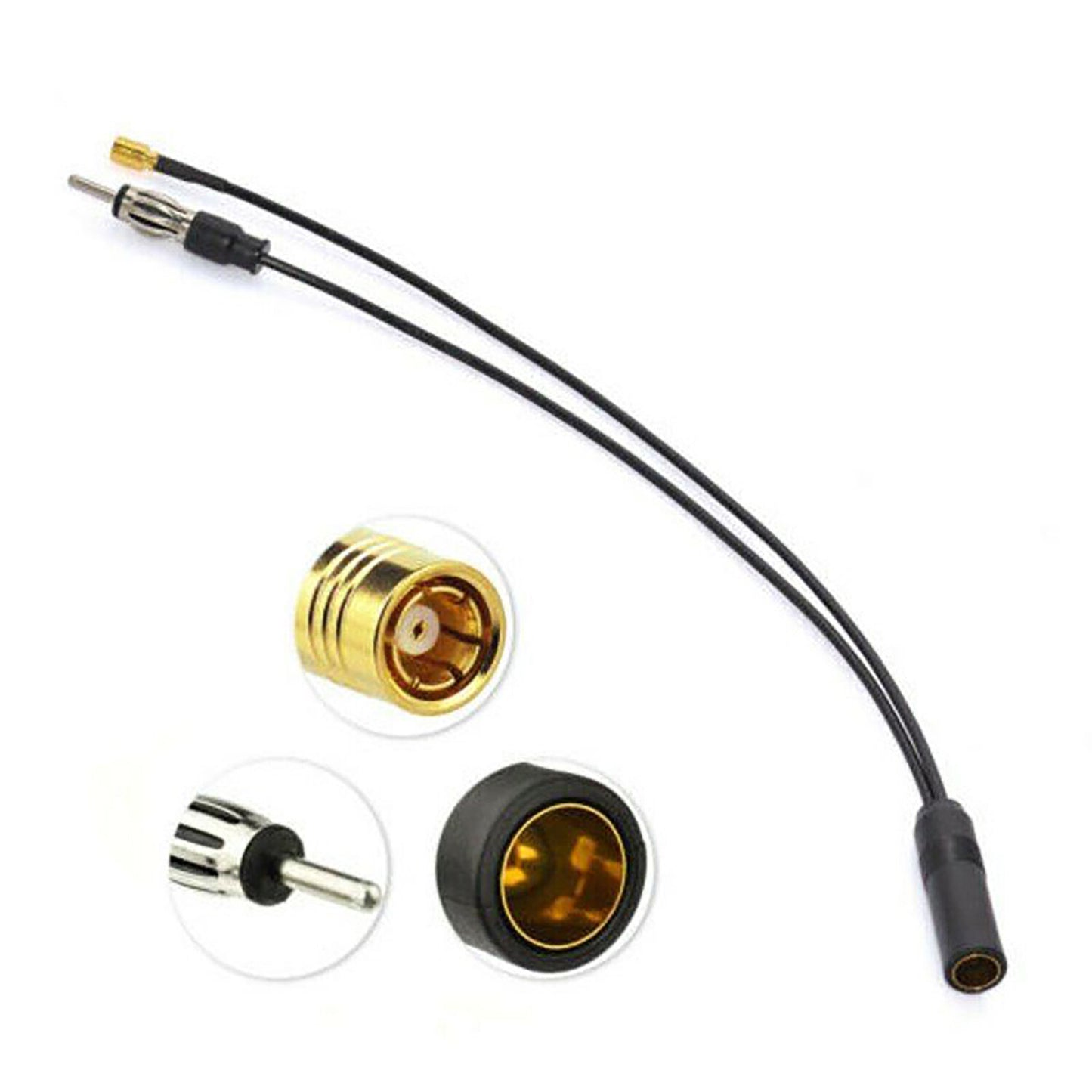 DAB  FM / AM Car Radio Aerial Active Antenna SMB DIN Splitter Adapter Cable New