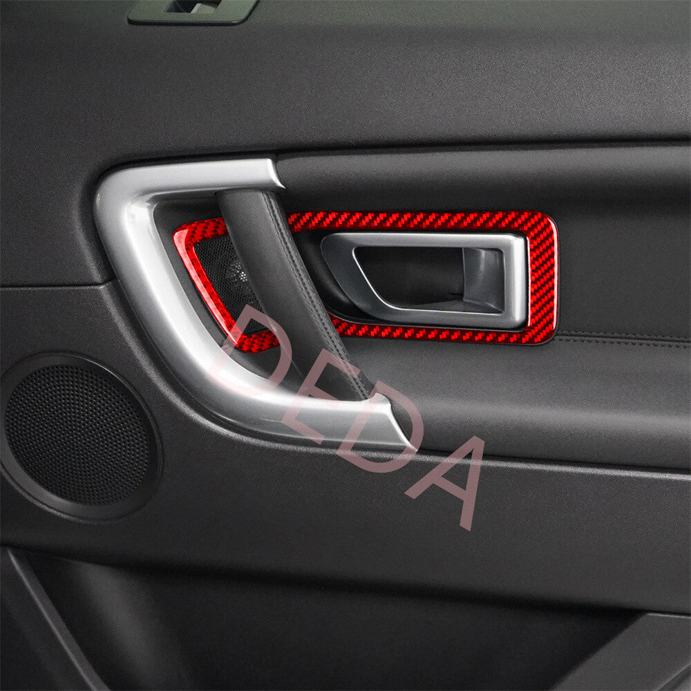 Red Carbon Fiber Rear Door Handle Cover for Land Rover Discovery Sport 2015-2019