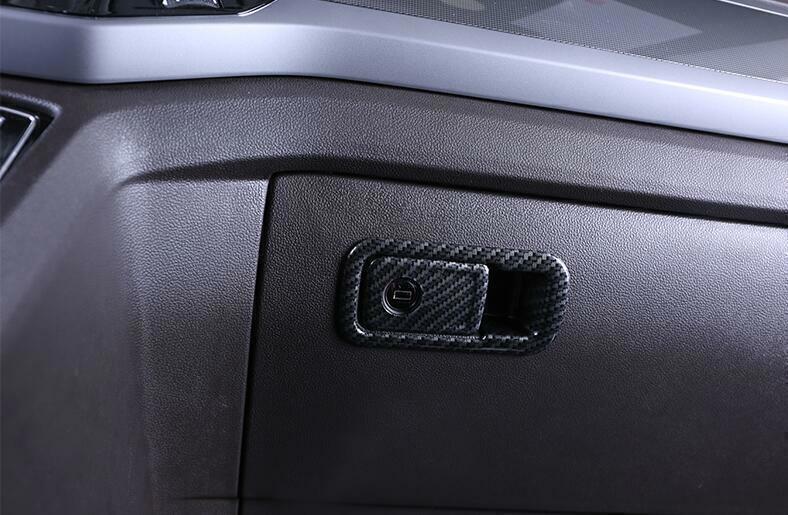 for Volkswagen Atlas 2018-23 Carbon Look Passenger Storage Box Handle Trim Cover