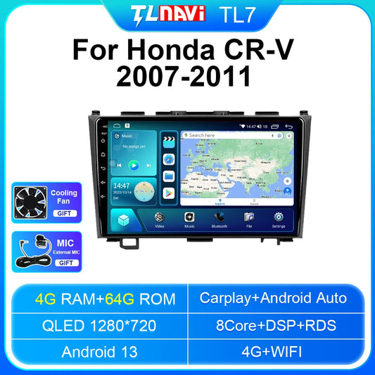 for Honda CRV 2007-2011 Android Car Stereo Radio Carplay Player GPS QLED Screen