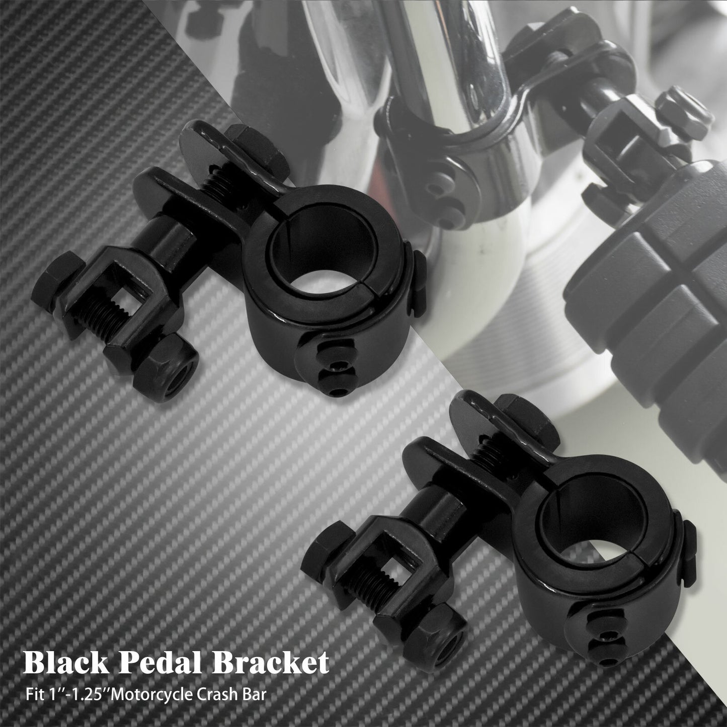 Black 1-1/4 Tubes Engine Guard Highway Footpegs Mounts Clamps Fit for Harley