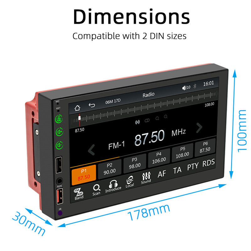 Car Radio MP5 Bluetooth Multimedia Player For Carplay Android Auto Audio Stereo