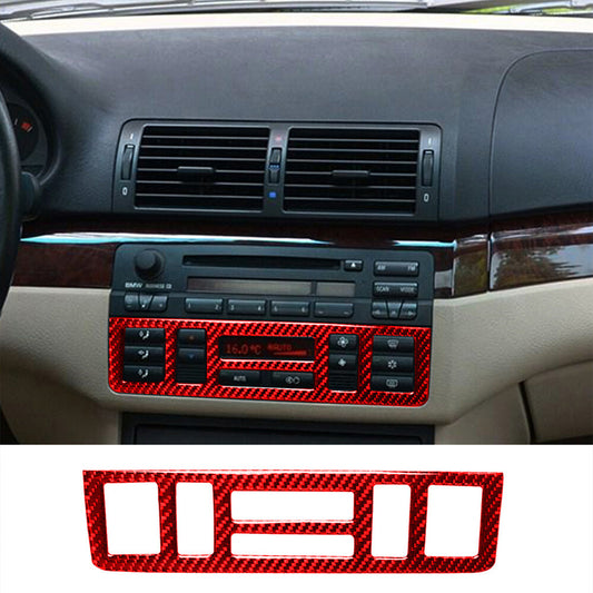 Red Carbon Fiber Central Console Sticker Trim for BMW 3 Series E46 1998-05