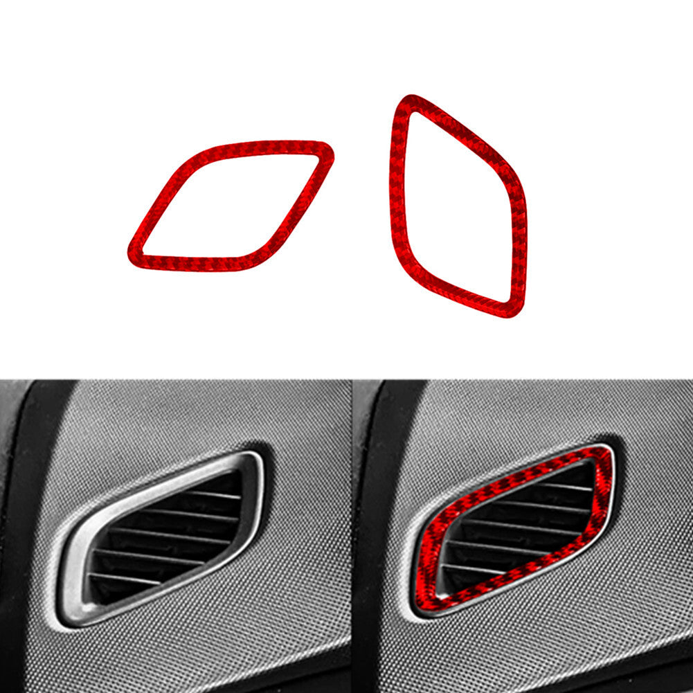 Two red carbon fiber defogger vent socket covers for the for Hyundai for Veloster JS 2019-22