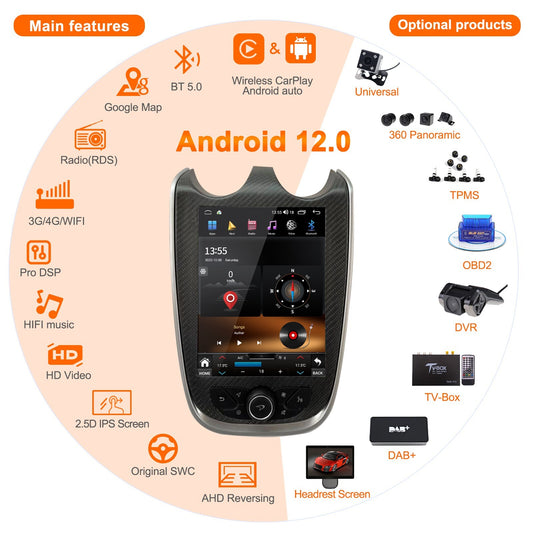 9.7 for McLaren GT 570 540C 600LT Android for Tesla Car Radio 2Din Stereo Receiver