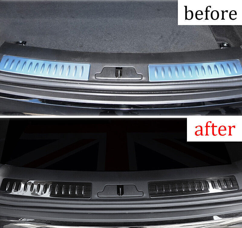 for Range Rover Velar 18-2023 Black Steel Inner Rear Bumper Protector Guard Trim
