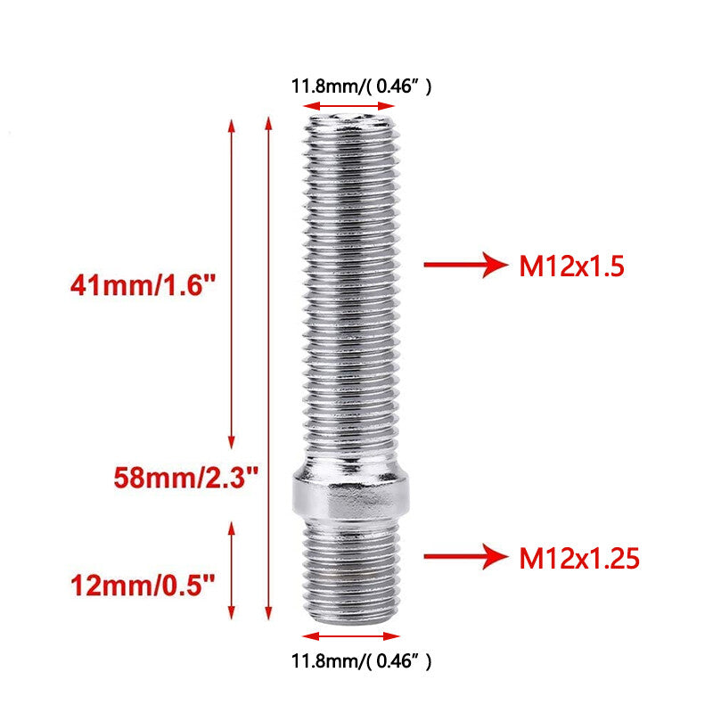 20¡ÁExtended Wheel Stud Conversion Lug Bolt Screw Adapter Kit M121.25 to M12x1.5