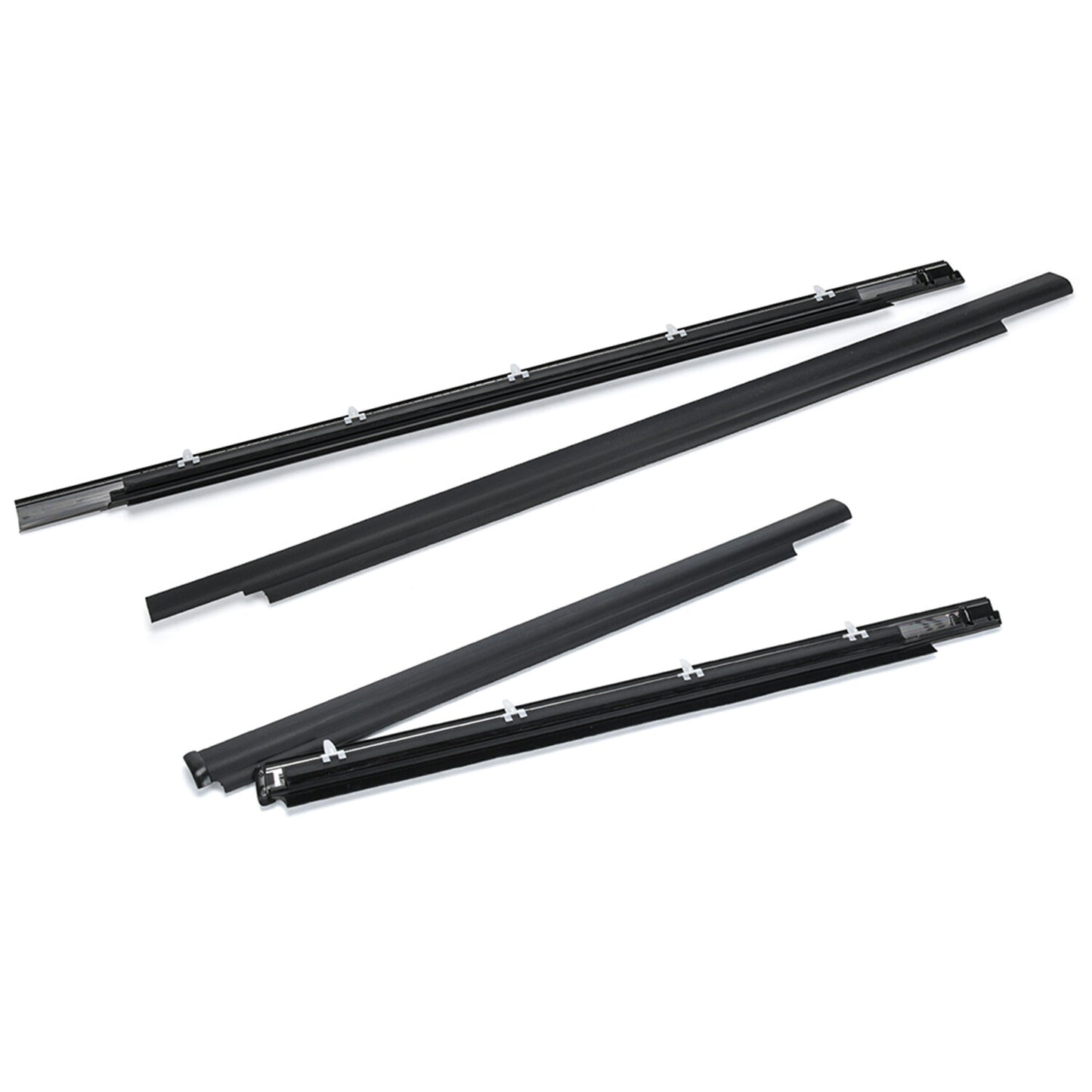 4pcs Weatherstrip Outer Lower Window for Toyota 01-07 Sequoia 4.7L Black Rubber