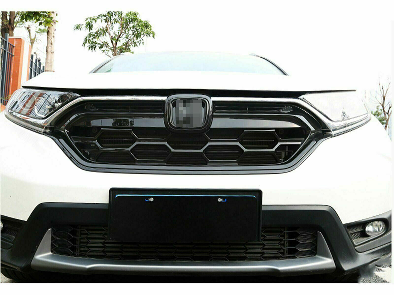 for Honda CR-V CRV 2017-2022 Gloss Black Grille Front Bumper Center Mesh Replace