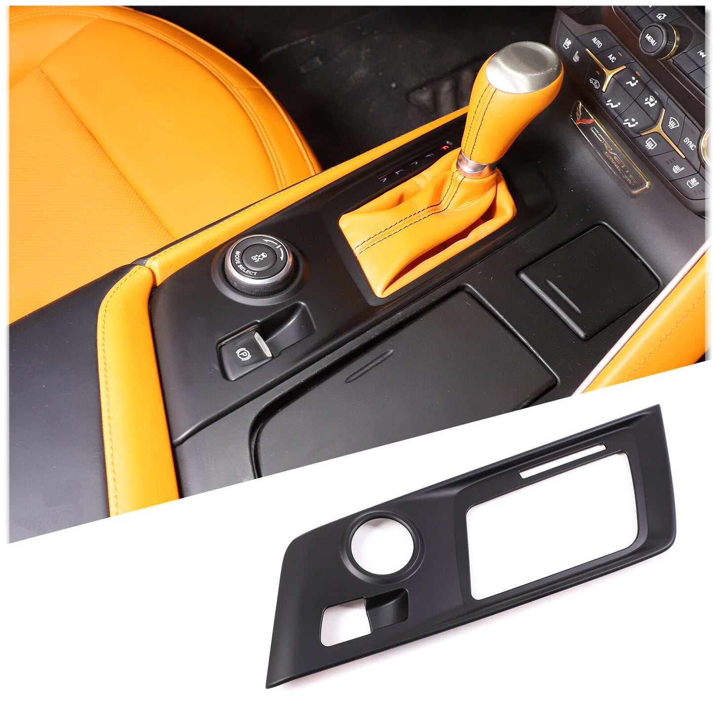 ABS smooth black gear shift rail frame trim cover for Toyota Tenderloin 2014 - 2021