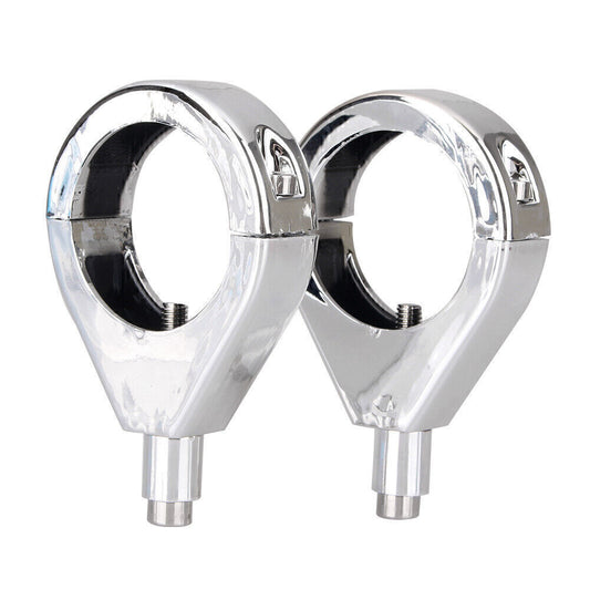 for Harley Silver 2x 41mm ABS Turn Signal Indicator Fork Clamp Mount Bracket