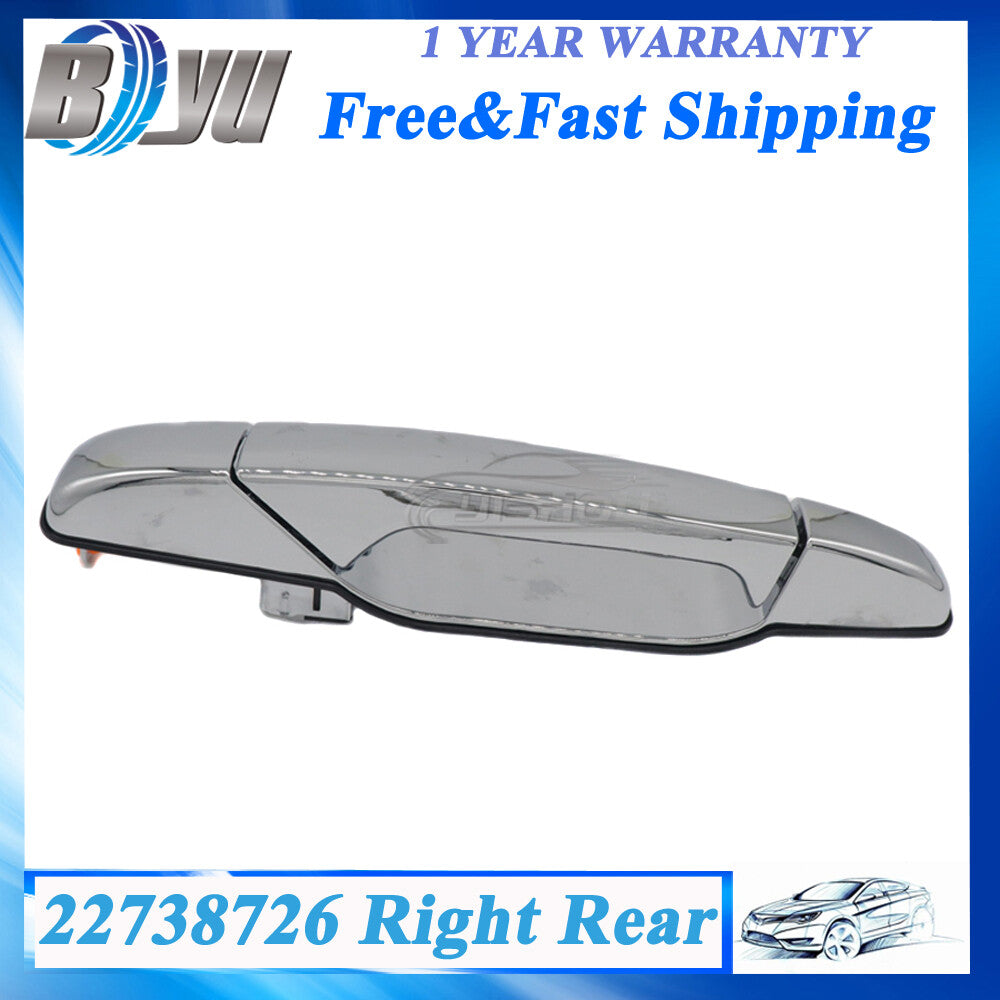 Rear Passenger Right Side RH Chrome Door Handle for 2007-2013 for Chevy for GMC Outside
