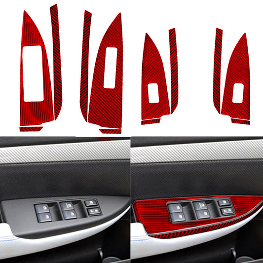 Red Carbon Fiber Window Lift Console Cover for Subaru Legacy Outback 2010-2014