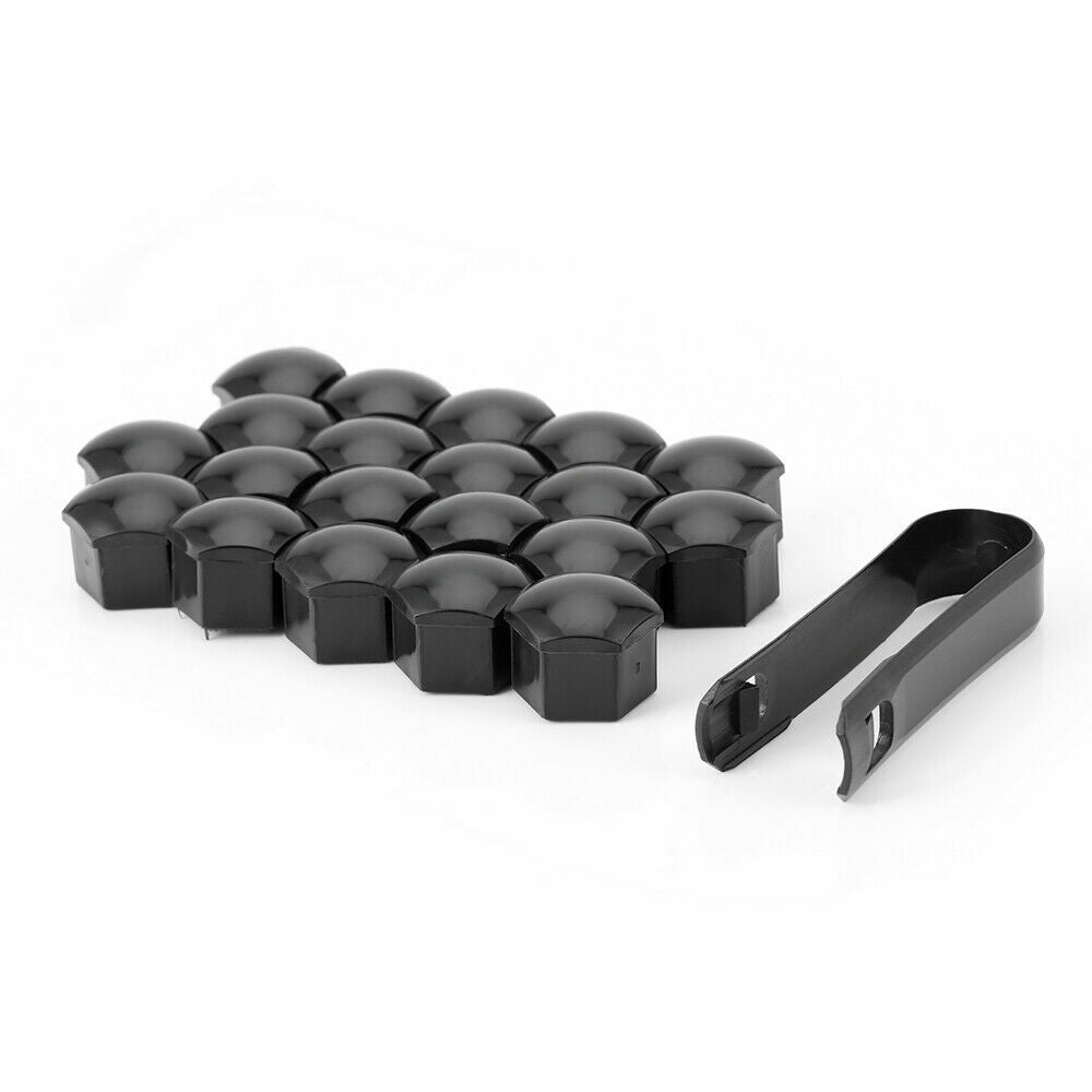 20x 17mm Car Auto Wheel Lug Bolt Nut Cover Caps Tool Protector Black Universal
