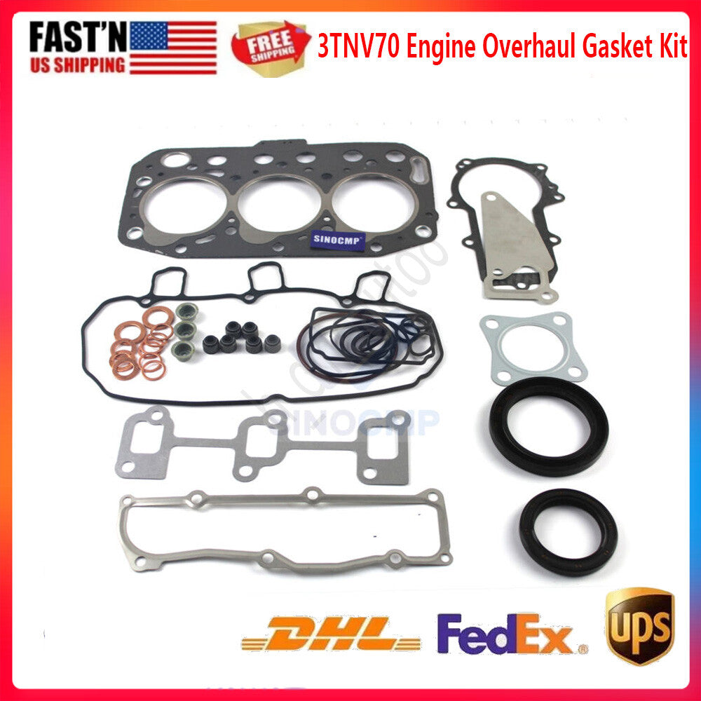 3TNV70 Engine Overhaul Gasket Kit for Yanmar Excavator Loader 850D
