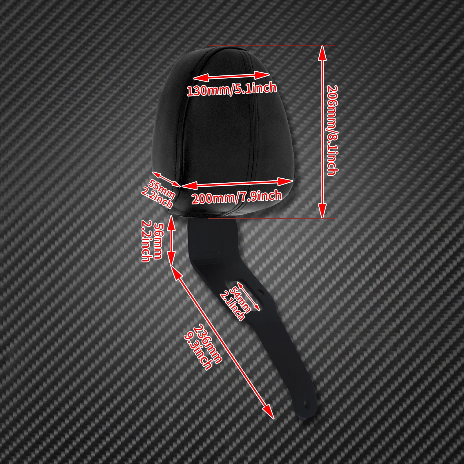 Black Front Driver Rider Backrest Pad Fit For Indian Scout 2015-2020 Sixty 16-20