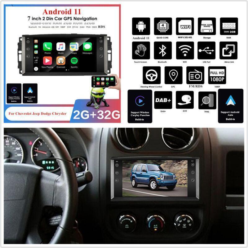 for Dodge for Chrysler for Jeep Carplay 7 Android 11 Car Stereo Radio GPS 2+32G Support