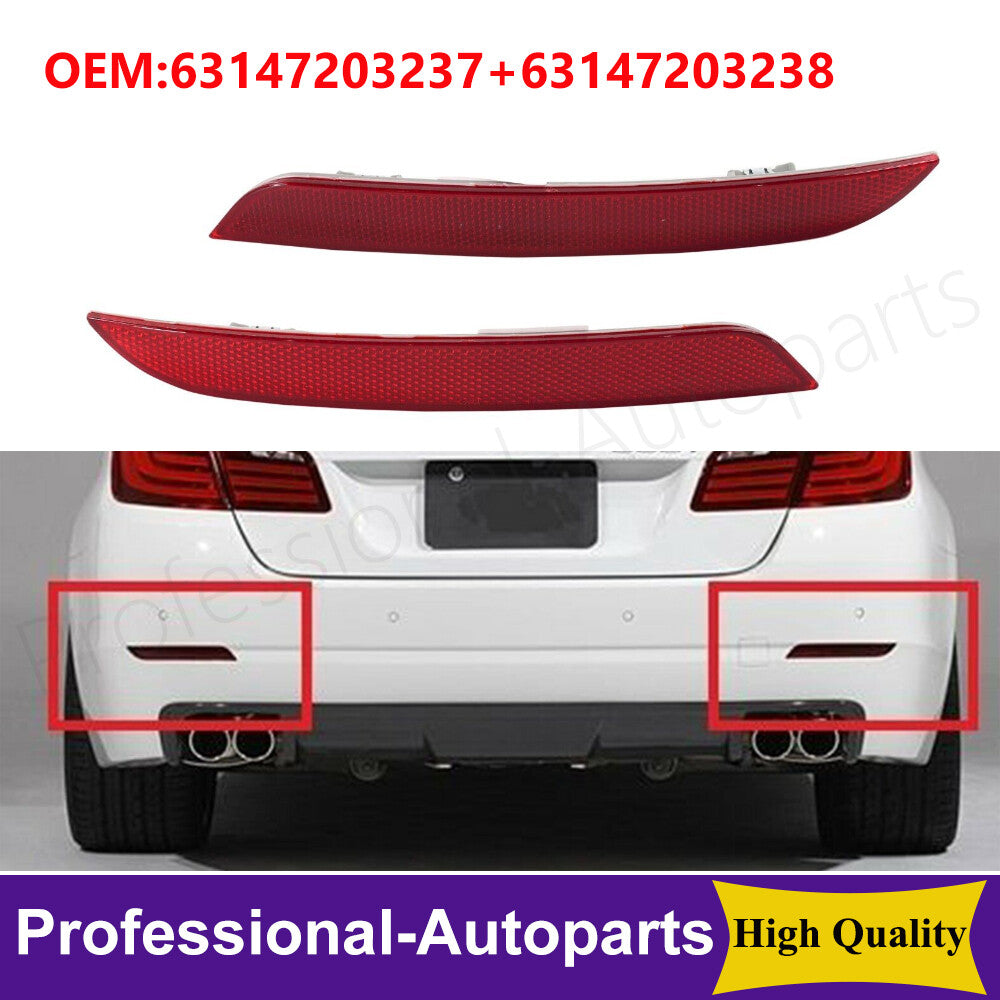A pair of rear bumper reflector LED brake fog lights suitable for 2011-2013 for BMW 528i and 535i.
