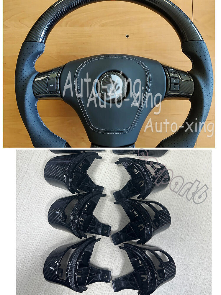 Real Carbon C6 Button Cover for Corvette Steering Wheel Trim 2006-13 Replacement