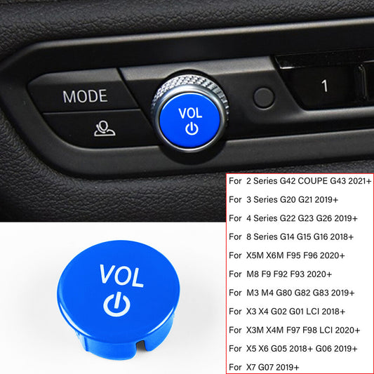Blue Replace VOL Button Cover for BMW 2 3 4 8 Series G42 G20 G22 G14 X3 X4 X5 X6