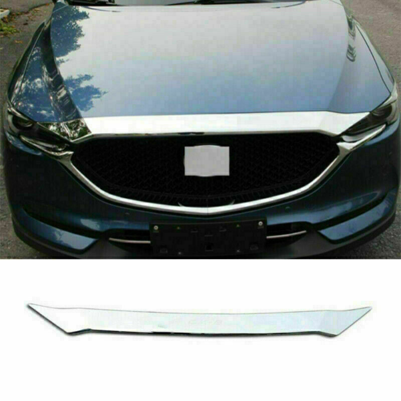 Chrome Front Hood Bonnet Grille Lip Guard Cover Trim for Mazda CX-5 2017-2021