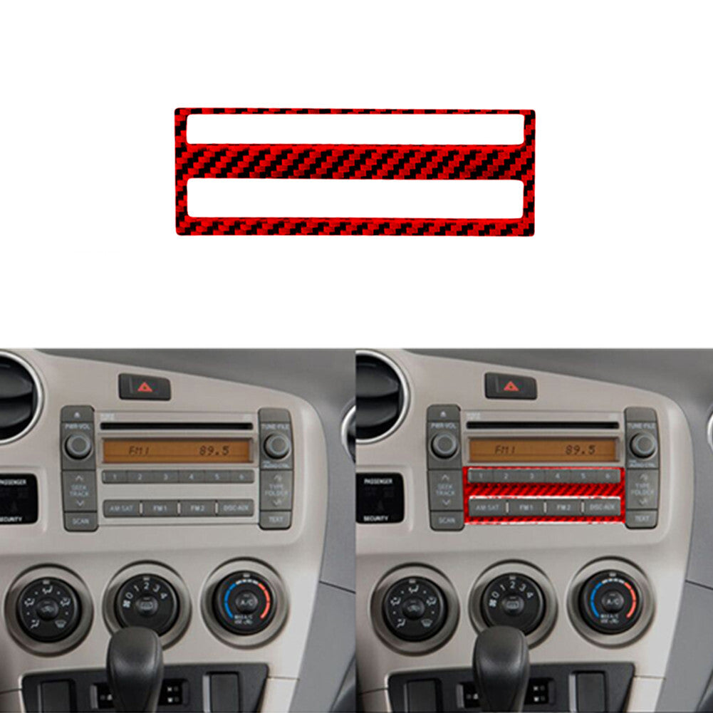 Red Carbon Fiber Radio Control Button Frame Cover Trim for Toyota Matrix 2009-14