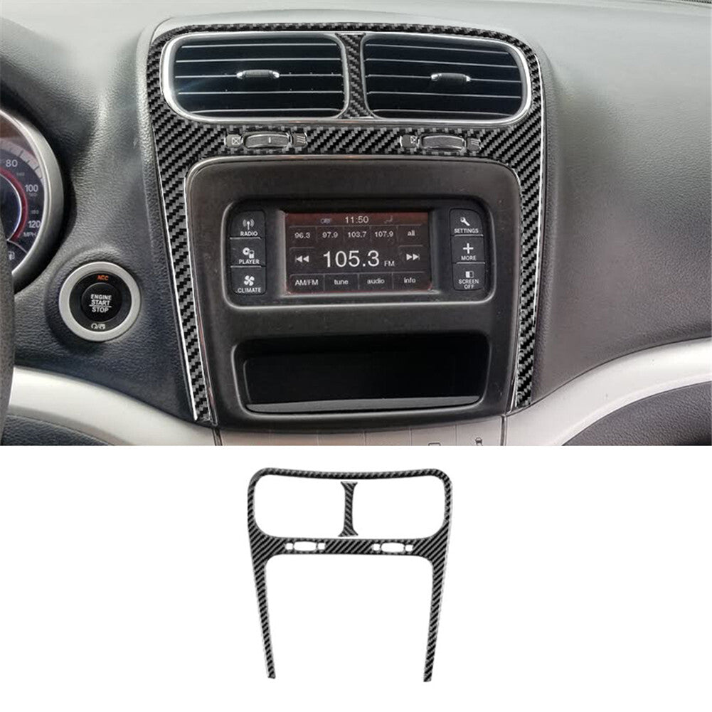 for Dodge Journey 2011-2017 2Pcs Central Control Vent Trim Cover Carbon Fiber