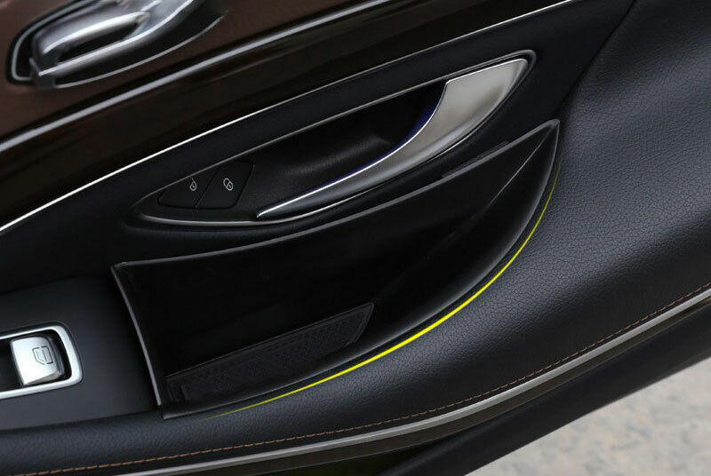 4P Fit for Benz S-Class 2014-2020 Black Car Interior Door Storage Box Cover Trim