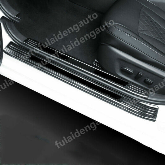 8x for Nissan Teana Altima 2019-24 Black Steel Side Door Sill Scuff Plate Cover