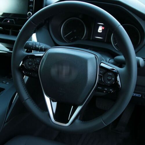 ABS Glossy Black Steering Wheel Cover Trim 3P For 2020-2023 for Toyota Harrier Venza