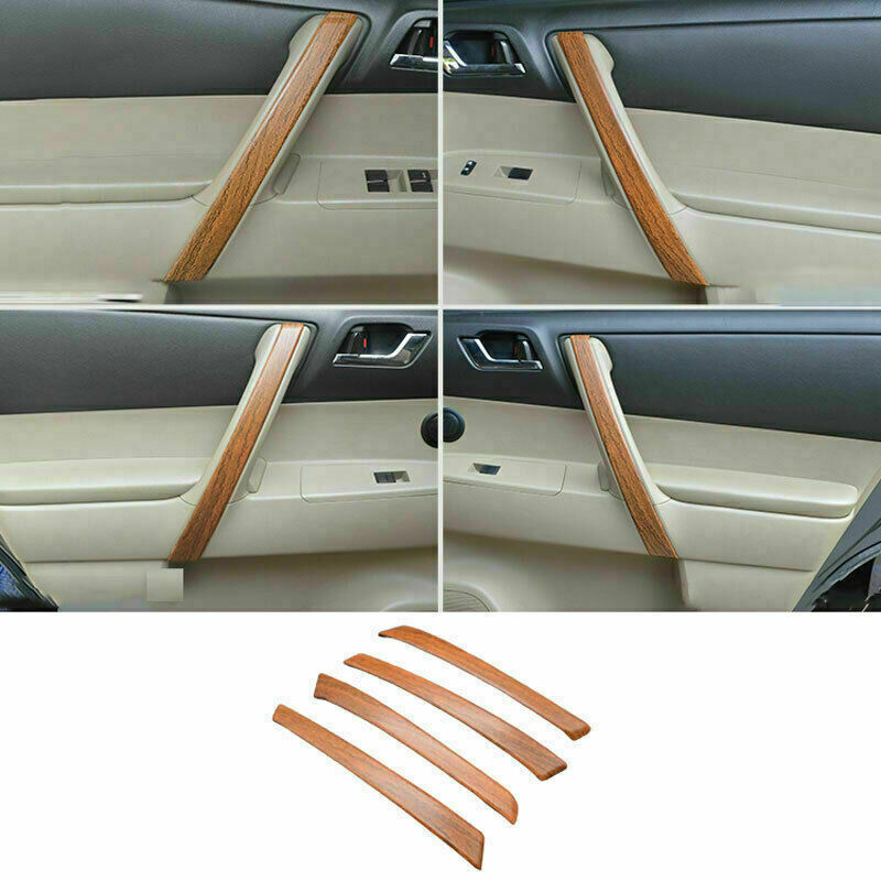 for Toyota Highlander 2008-2013 Wood Grain Inner Door Handle Armrest Cover Trim