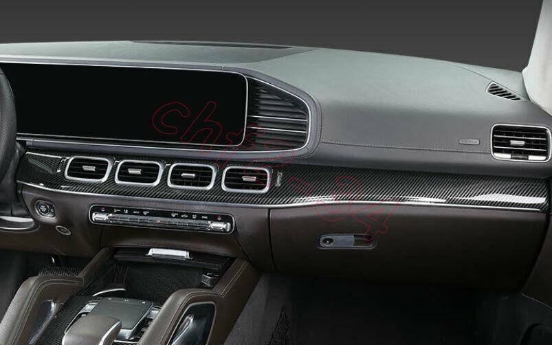 ABS Carbon Dashboard Center Console Stripe Trim 2PCS Fit for Benz GLE 2020-2022