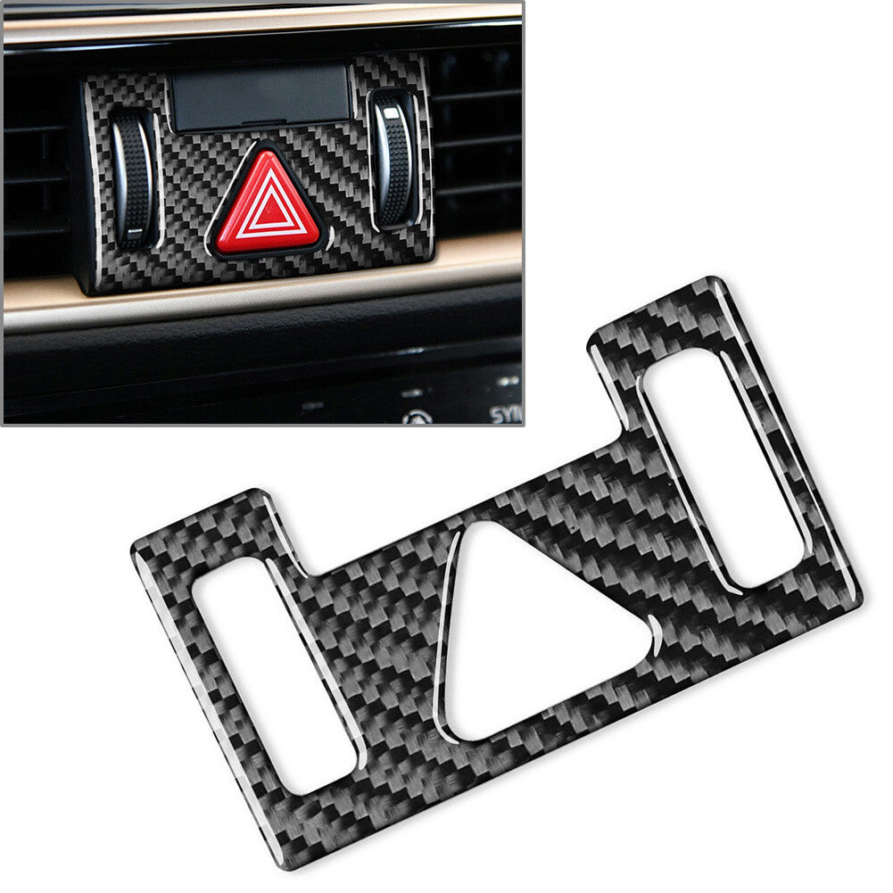 Mergency Light Button Frame Trim Carbon Fiber Black Fit for Kia K3 Forte 2019-2021