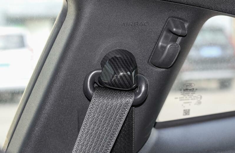 Fit for Ford for Mustang 2015-2022 Carbon Fiber for Seat Belt Adjustment Cover Trim 2PCS