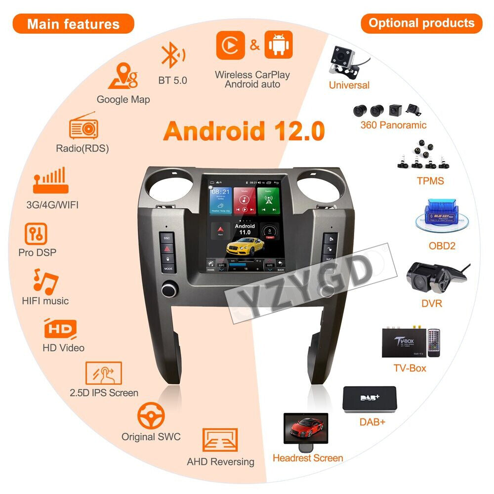Car Radio Carplay Stereo Screen GPS for Land Rover Discovery 3 LR3 2003-2011