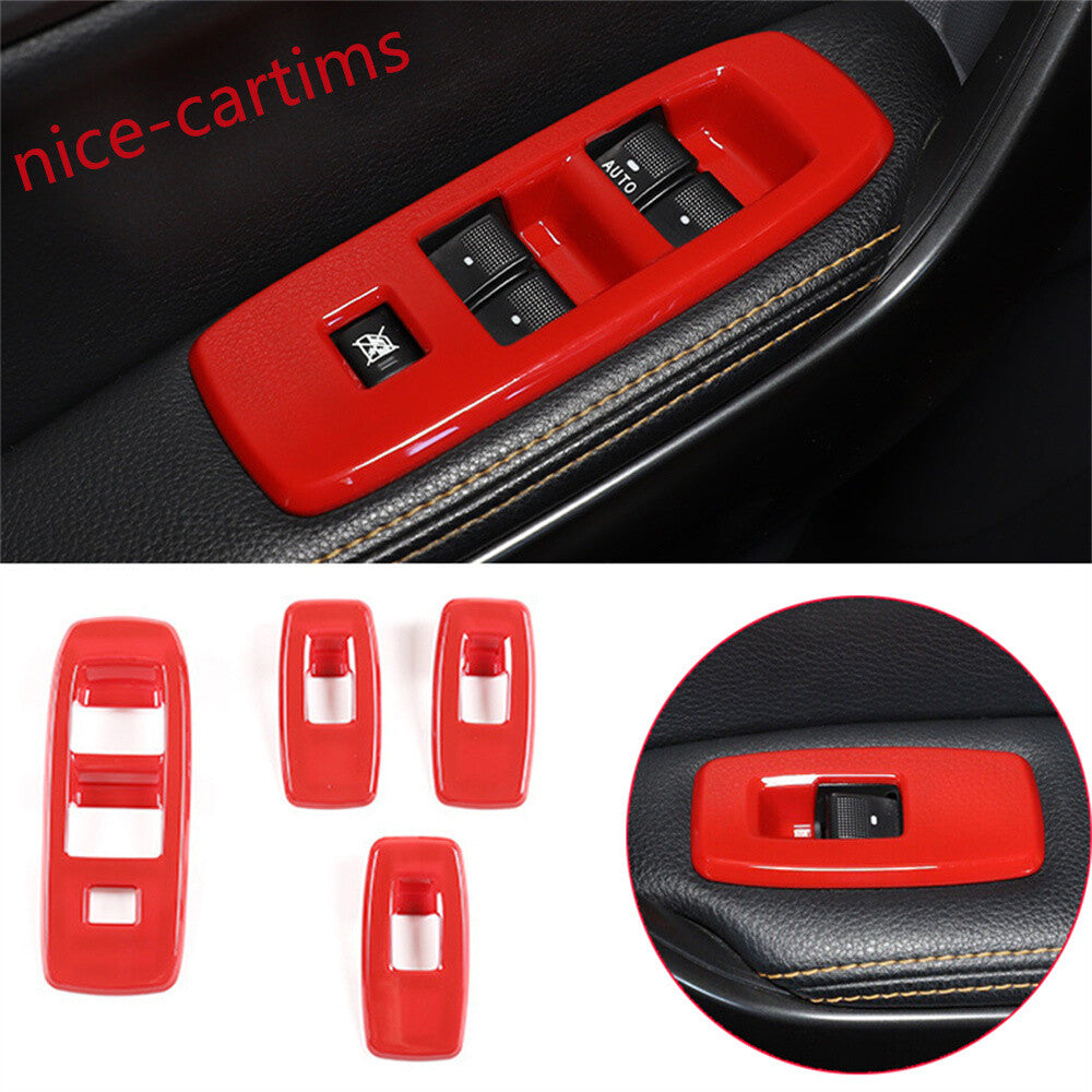 Red ABS Window Lift Switch Button Panel Trim for Ford Ranger 2015-22 Accessories