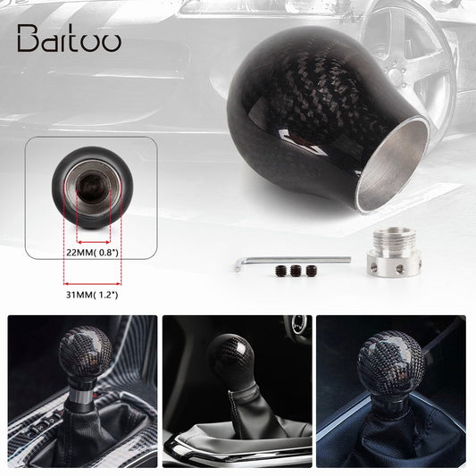 Manual Lever Shifter w/Adapter Universal Gear Shift Knob 100% Real Carbon Fiber