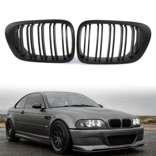 1 Pair Front Kidney Bumper Grille for BMW 3 Series E46 Coupe/Cabrio M3 Coupe