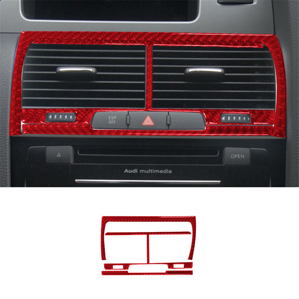 72Pcs Red Carbon Fiber Interior Full Sets Cover Trim Kit for Audi Q7 2007-2015