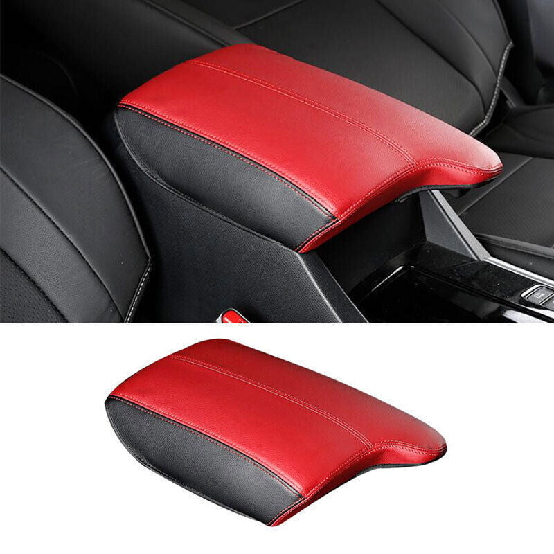 for Honda Accord 2014-2017 Black+Red Leather PU Console Armrest Box Trim Holster