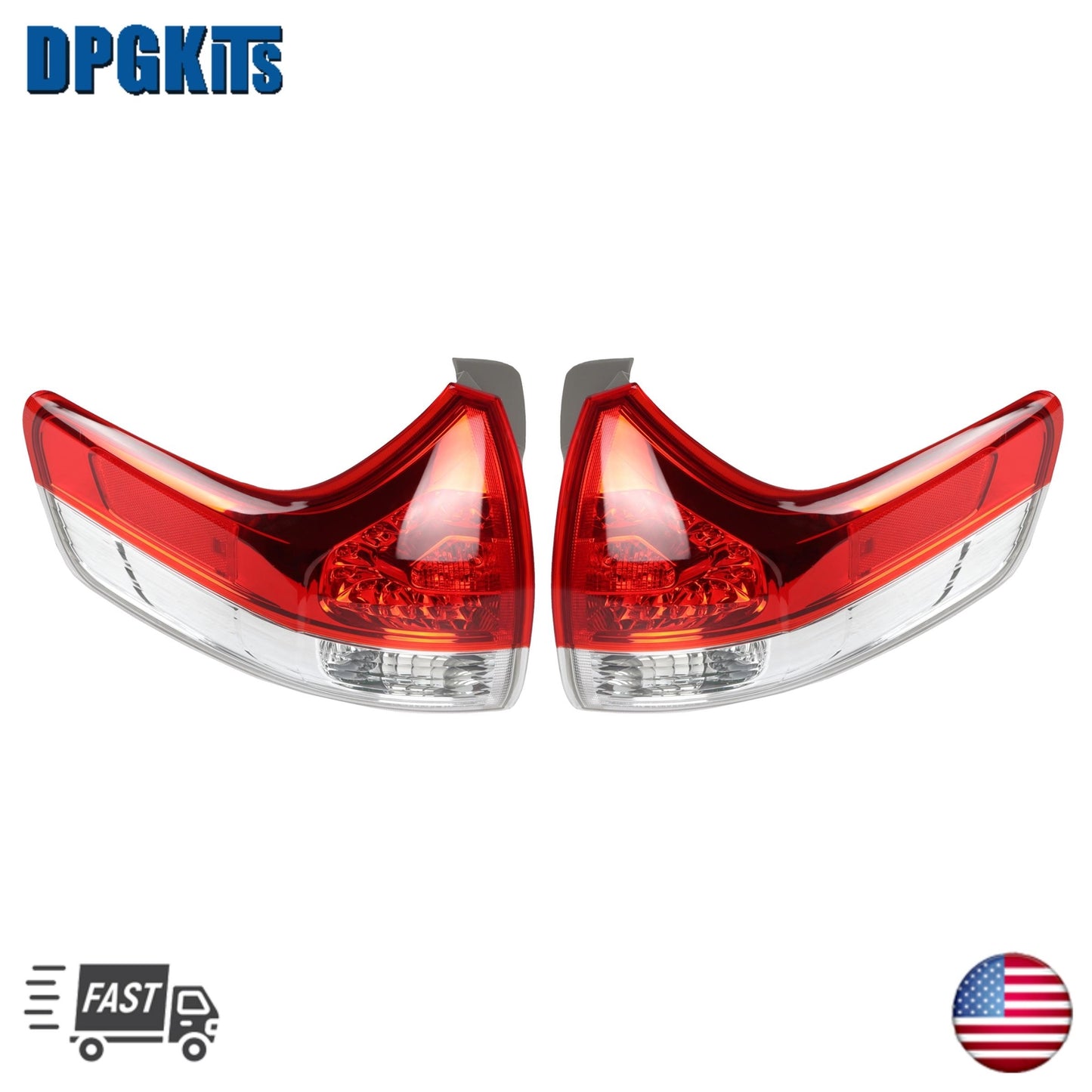 For 2011-2014 for Toyota for Sienna Pair Rear Tail Lights Left Right Assembly 2.7 3.5L