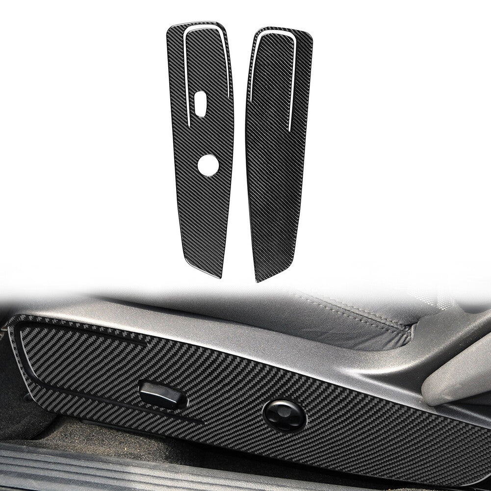 Carbon Fiber for Seat Adjustment Panel Cover Trim for Dodge for Challenger 2011-2024 12