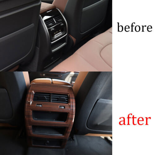 for BMW X5 G05 2019-23 Brown Wood Grain Rear Air Outlet Protection Panel Trim 1P