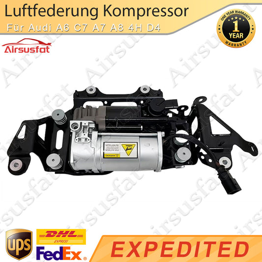 for Audi A6 C7 A7 for A8 4H D4 Quattro Air Suspension Compressor Pump With Bracket