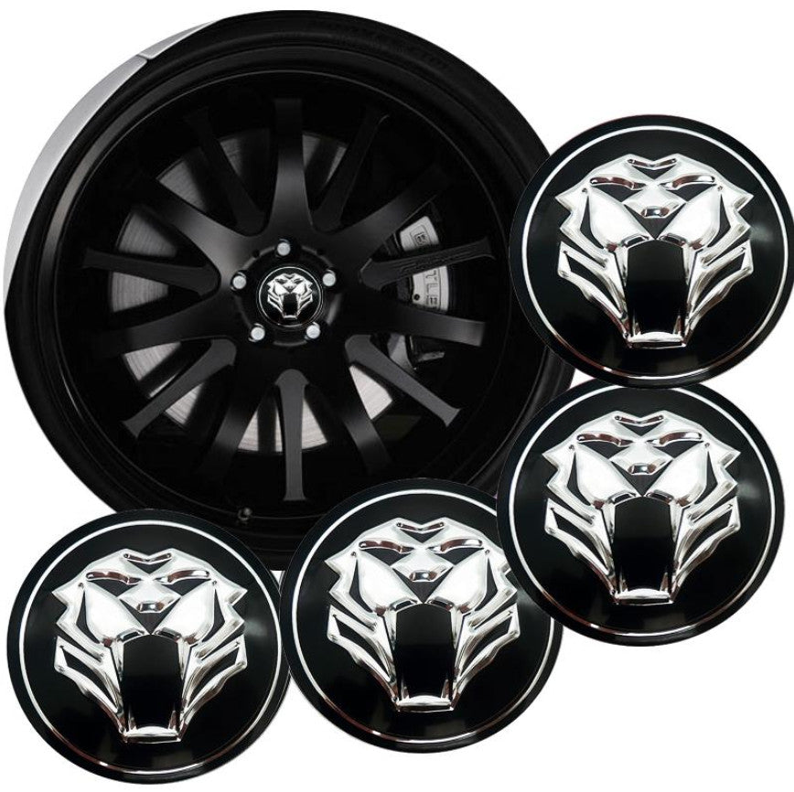 Brand new 4x56mm black wheel decals, rim decals, tiger decals