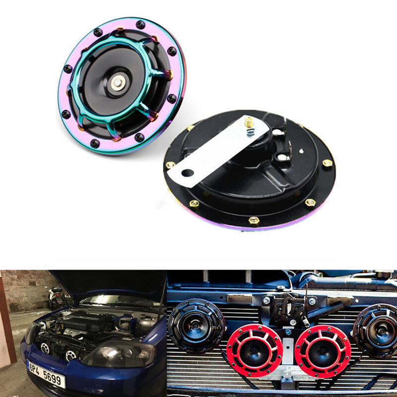 2x 12V 110db Loud Compact Grille Mount Electric Tone Blast Super Tone Basin Horn
