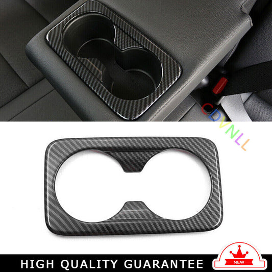 Rear Water Cup Holder Panel Cover Trim Fit for Kia K3 Forte 2019-22 Carbon Fiber