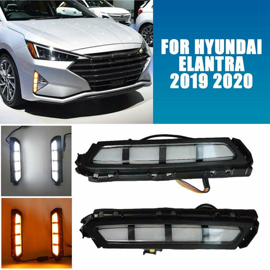 for Hyundai for Elantra 2019-20 LED DRL Daytime Running Fog Light Driving Lamp Pair