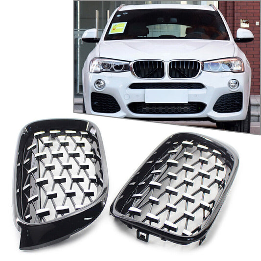 Diamond Meteor Latest Style Front Kidney Grille Fit for BMW X3 F25 /X4 F26 2014-2017