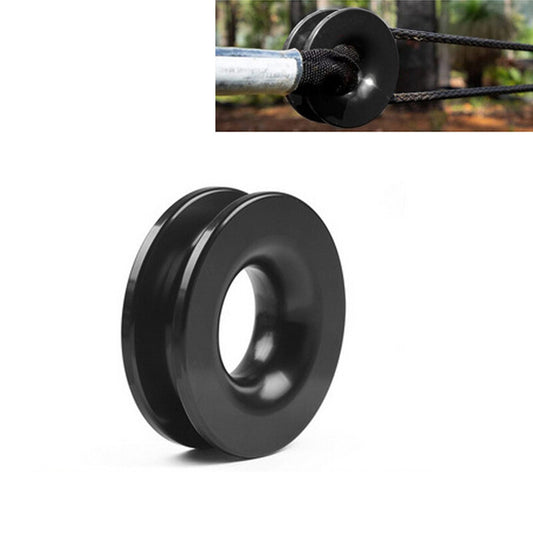 Recovery Ring Snatch Block Pulley For 45,000 lbs Soft Shackle Tow Winch Rope Blk